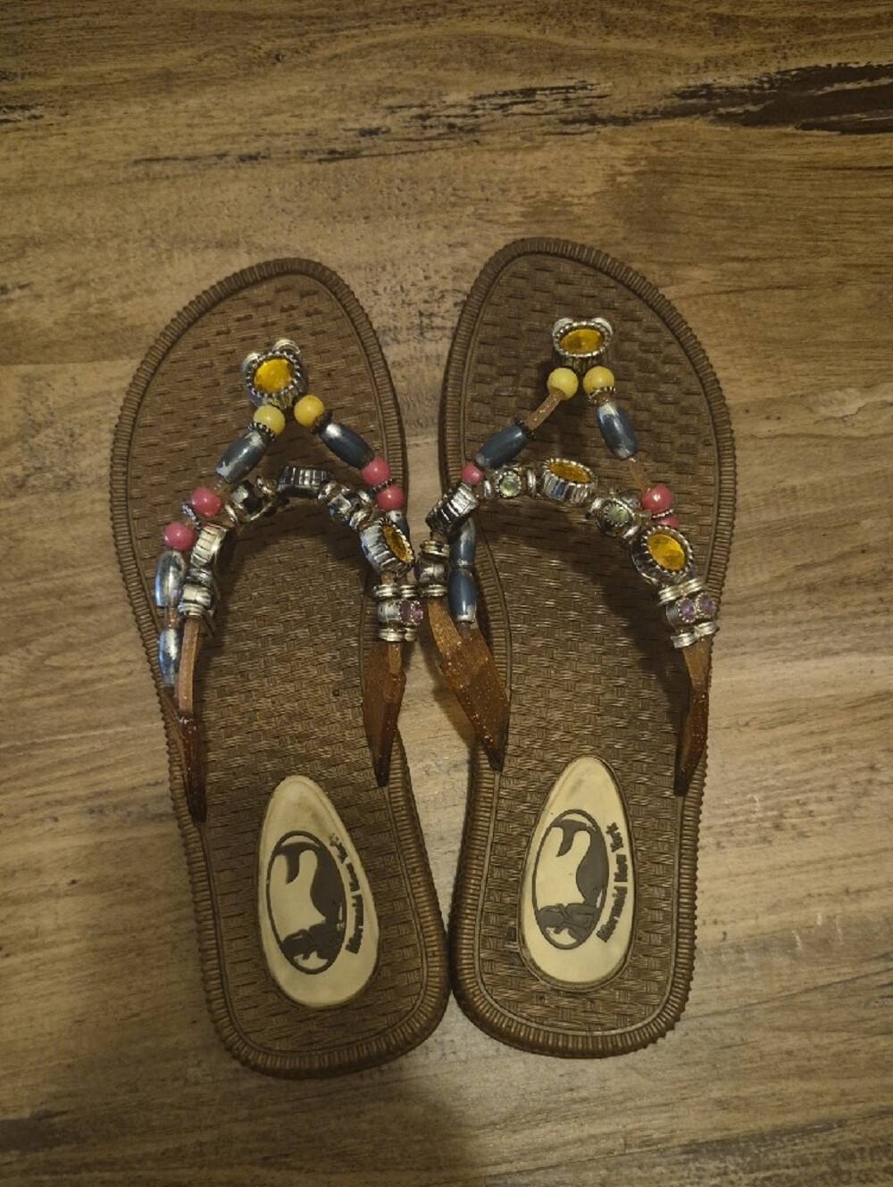 EUC Mermaid New York Bohemian Beaded Thong Sandals. EU Size 40 (US Size 8.5)